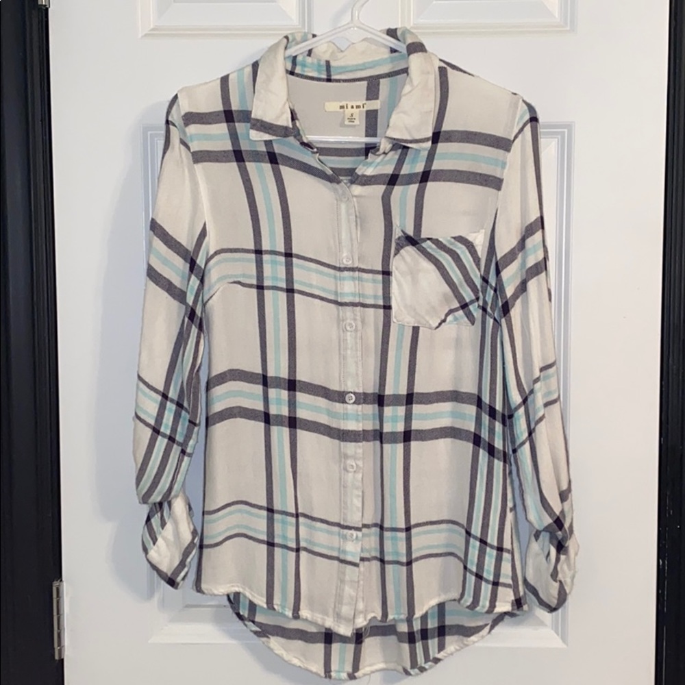 button down flannel top ッ
